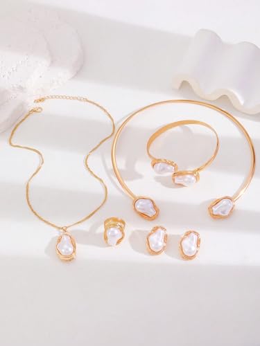 Pearl Necklace for Women Dainty Pearl Necklace Timeless Jewelry christmas gifts friendship gifts for women - color: A-Baroque pearl necklace