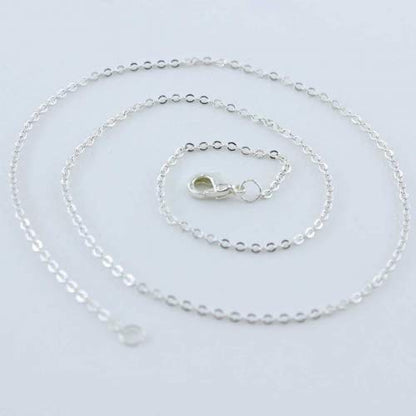 ALEXCRAFT Wholesale 12 PCS Silver Plated Solid Brass Flat Cable Chains | Bulk for Jewelry Making (18 Inch(1.5MM)) - color: Silver, size: 18 inch-0.059 inch