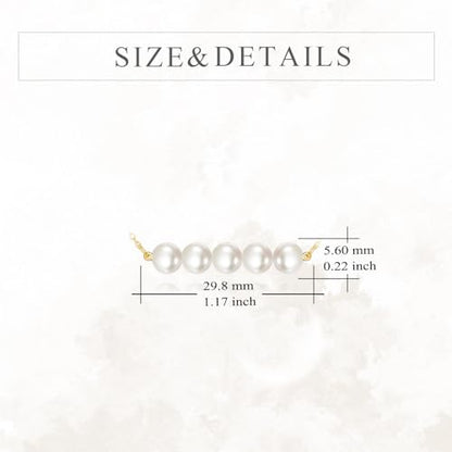 KECHO 14K Real Gold Beads Pendant Necklace Solid Yellow Gold Jewelry Anniversary Birthday Gifts for Women - color: White Pearl 5