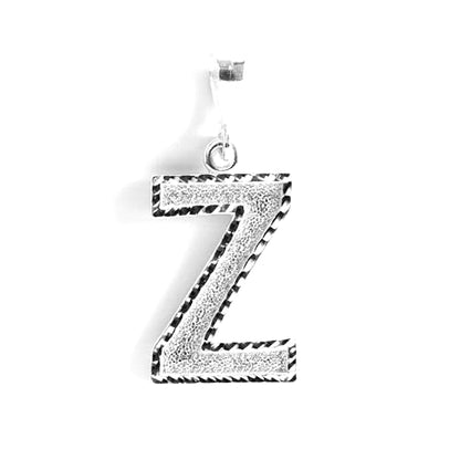 Personalized 1.0 Inch Solid.925 Sterling Silver Initial A-Z Charm - style: (Z)
