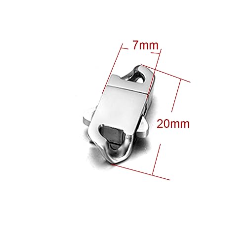2 Sets Stainless Steel Spring Clasps Cuban Link Clasp for Chain Bracelet and Necklace Buckle Jewelry Making Supplies (7mm Wide, Mirror Steel) - size: 7mm Wide