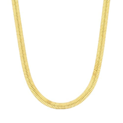 Herringbone Chain Necklace for Women Men 18K Gold Over Italian 925K Stamped Solid Sterling Silver, 3.4mm-5.5mm-7mm-9.4mm-11mm Wide Flat Snake Chain, Made in Italy - size: 22 Inch, style: WIDTH - 9.4MM