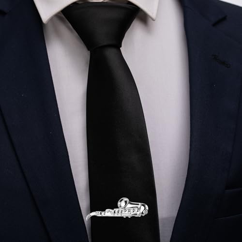 HAWSON Tie Clips for Men Unique,Fun Animal/Musical/Nautical Tie Clip,Novelty Personalized Mens Tie Bar,Accessories Business Wedding Gifts - style: Saxophone