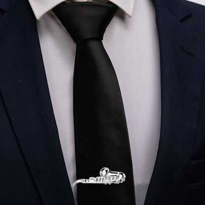 HAWSON Tie Clips for Men Unique,Fun Animal/Musical/Nautical Tie Clip,Novelty Personalized Mens Tie Bar,Accessories Business Wedding Gifts - style: Saxophone