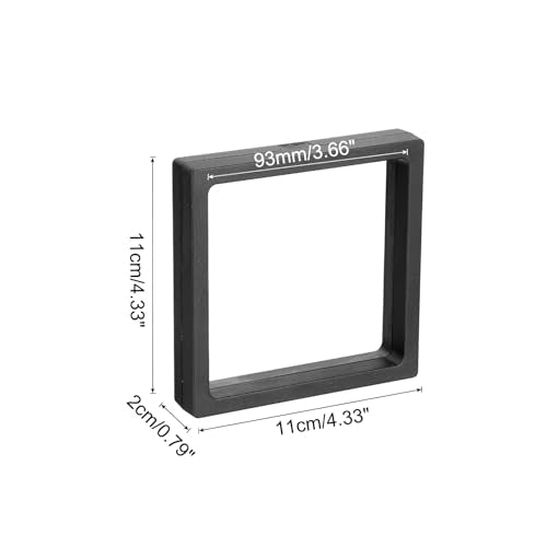 MECCANIXITY Floating Frame Display Holder Stand 3D Jewelry Display Box 4.33 x 4.33 x 0.79 Inch Black for Ring Necklace Bracelet Earring Pack of 2 - color: Black, size: 4.33 x 4.33 x 0.79 inch