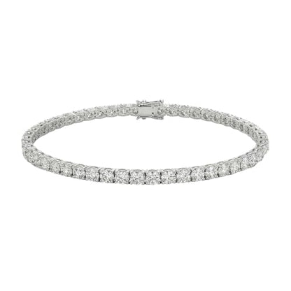 Tennis Bracelet for Women, Cubic Zirconia, Gold or Rhodium, 1.5-3mm | 18K Gold-Plated or Rhodium-Plated Brass, Cubic Zirconia, 1.5-3mm Widths, 6.5-7.5 in, Fade-Resistant, Jewelry Gift Box Ready - color: 2MM | Rhodium-Plated | 6.5 in