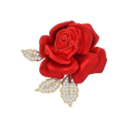 Red Rose Flower Brooches and Pins for Women Costume Jewelry Brooch Pins Broches Jewelry for Women Elegant Lady Pin - style: Rose Bud