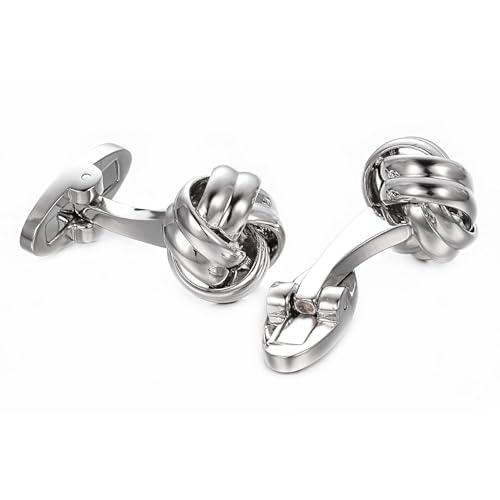 Yoursfs Novelty Sunflower/Love Knot/Architect Cufflinks for Men Funny Stainless Steel Cufflinks Personalized Cuff links Wedding Gift Fashion Jewelry - style: Twist Love Knot