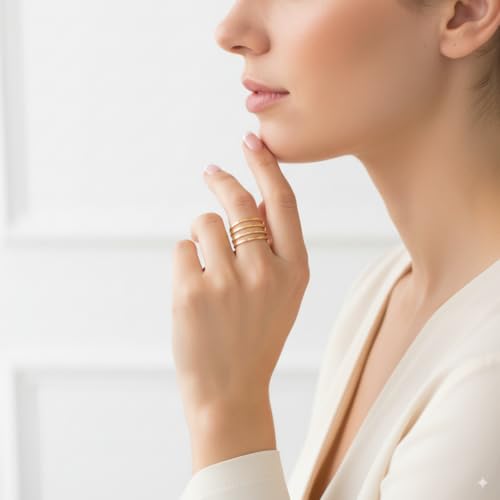 14K Gold Filled Made to Order Spiral Ring for Women. Wraparound Coil Ring. Modern Trendy Swirl. Hammered 14kt Yellow Gold Filled Stacking Rings. Artisan Handmade Personalized Statement Open Ring