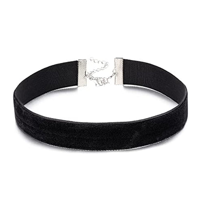 AnotherKiss Black Velvet Choker Necklace for Women, Wide 3/4 Inch | Wide 3/4 inch velvet ribbon adds bold gothic style for Halloween costumes, birthday parties, cosplay and daily wear.