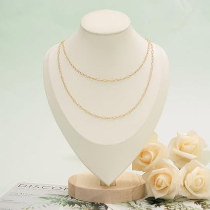 UMAOKANG 32.8 Feet Embossed Paperclip Jewelry Chain Roll Dainty Gold Plated Stainless Steel Chains for Jewelry Making - color: Embossed Paperclip Gold