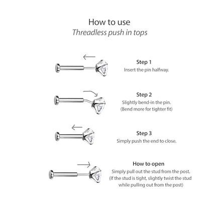 Flat Back Stud Cartilage Earrings Tragus Helix Piercing Jewelry Titanium | Conch Nose Piercing,Small Tiny Studs for Women,Threadless/Internally Threaded,Surgical Steel,Hypoallergenic,16G/18G/20G - color: Gold02-Starburst (6mm*1+8mm*1), size: Threadless-16