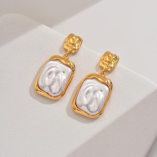 Baroque Pearl Earrings for Women Irregular Pearl Dangle Earrings Vintage Dangle Earring Bridal Wedding Jewelry - style: Style 1