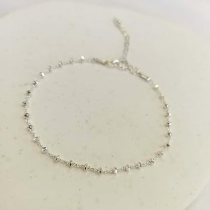 Sterling Silver Chain Bracelets for Women - Dainty 925 Silver Adjustable Bracelets, Minimalist Layering Jewelry, Stackable Chain Styles - style: P