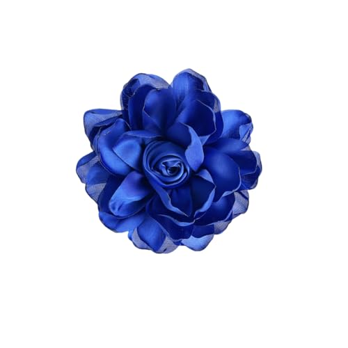 Elegant Large Cloth Flower Brooches Big Camellia Flower Pin for Women Dainty Cloth Fabric Rose Brooches Dress Skirt Scarf Hat Pins Clothing Decoration Accessories - color: Blue A