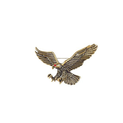 Vintage Eagle Brooch for Women Men Classic Retro Animal Bird Lapel Pin Party Jewelry for Lapel, Jacket, Hat, Scarf (Gold)