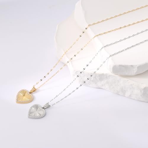 16 Inch Women's Pendant Necklace Chains - 5 Different Pendant Designs, Dainty Adjustable Chains(Gold/Silver) - color: silver