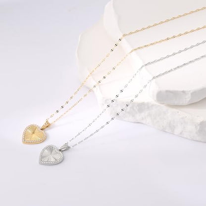 16 Inch Women's Pendant Necklace Chains - 5 Different Pendant Designs, Dainty Adjustable Chains(Gold/Silver) - color: silver