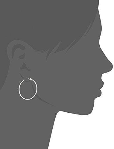 Nine West Women's Hoop Earrings, Classic Fashion Jewelry Accessories for Everyday Wear, Lightweight Statement Earrings for Casual, Office, and Evening Looks - color: Medium Thin - Silver