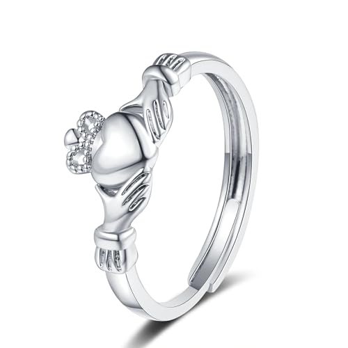 Granddaughter Daughter Hug Ring For Hope Rings, Stainless Steel Inspirational Jewelry Engraved Always With You Love You Forever Message Adjustable Non Tarnish Jewelry Birthday Gift Card - color: Silver Crown
