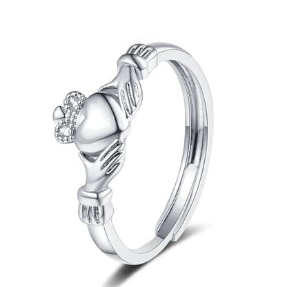 Granddaughter Daughter Hug Ring For Hope Rings, Stainless Steel Inspirational Jewelry Engraved Always With You Love You Forever Message Adjustable Non Tarnish Jewelry Birthday Gift Card - color: Silver Crown