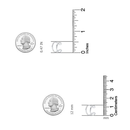 LeCalla 925 Sterling Silver Cuff Earrings for Women | Non-Piercing Fake Helix Cartilage Cuff Earrings | Hammered Ear Cuff-Set for Non-Pierced Ears | Cartilage Earring Silver Ear Clips Jewelry 12MM