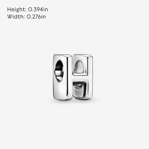 Pandora Alphabet Charm - Compatible Moments - Gift for Her - Made with Sterling Silver - with Gift Box - style: Letter H