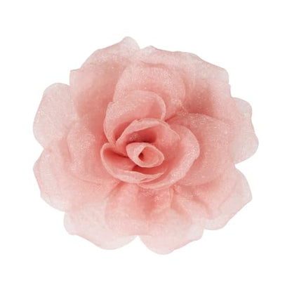 3.1" Chic Light Pink Chiffon Flower Hair Clip | Soft, Elegant & Perfect for Weddings, Parties or Daily Wear | Add a Romantic Touch to Hairstyles, Hats & Outfits | Lightweight, Durable & Easy to Style - color: Salmon