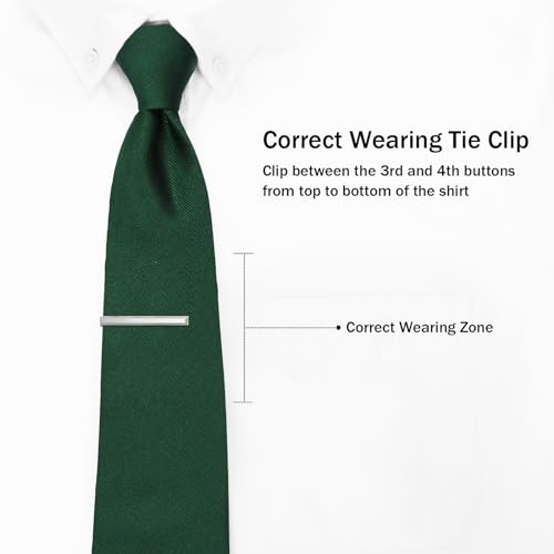 Tie Clip for Men, TAIGRAMA Tie Bar and Tie Pin Clip for Skinny Ties Gold Rose Gold Silver Black, Unique Mens Tie Clip Tie Clasp Suitable for Wedding Anniversary Business Professional and Best Gift - style: Style1-Silver