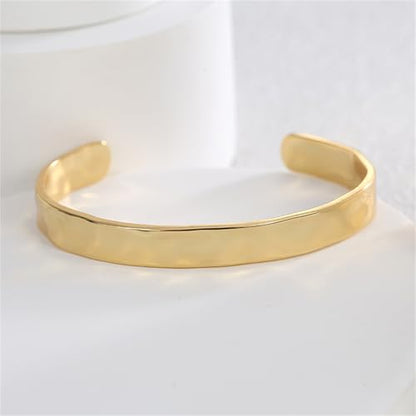 Gold Cuff Bracelets for Women Hammered Irregular Cuff Bracelet Chunky Adjustable Open Bangles Gold Textured Arm Cuff Fashion Jewelry Gifts