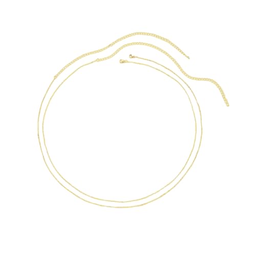 14K Gold Plated Silver Waist Chain, Layered Belly Belt, Waterproof Snake Cuban Body Chain for Women, Summer Beach Jewelry Accessories - color: 03 gold
