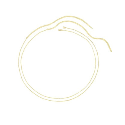 14K Gold Plated Silver Waist Chain, Layered Belly Belt, Waterproof Snake Cuban Body Chain for Women, Summer Beach Jewelry Accessories - color: 03 gold
