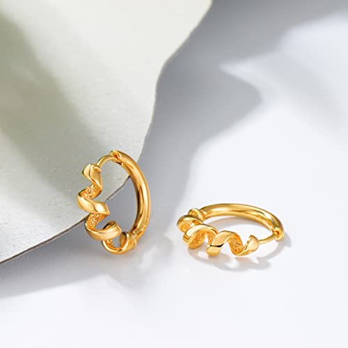 LOYATA Gold Huggie Hoop Earrings 14K Gold Plated Dainty Small Simple Hypoallergenic Jewelry Gift for Women - style: ED287