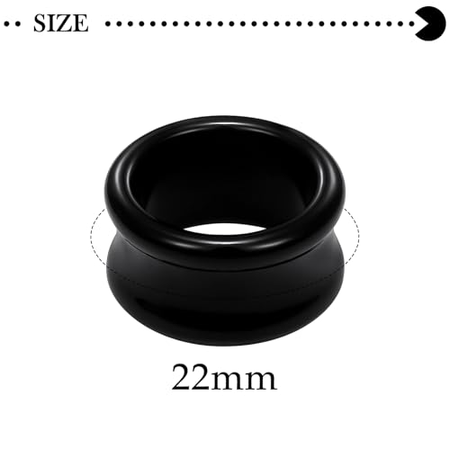 6G-50mm Acrylic Thin Black Gauges for Ear lightweight Tunnels Black Double Flared Ear Flesh Plugs Tunnels Earrings for Women Men - color: 22mm = 7/8 inch = 0.87 inch