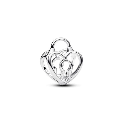 Gold Flower Family Charms for Bracelet Bead Charm for Women Jewelry Present - style: Heart
