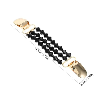 GANAZONO Faux Pearl Sweater Clips with Metal Chain for Dresses and Cardigans, Versatile Use to Hold Sweater Together, Elegant and Chic Brooch Pins for Daily Wear and Evening Events