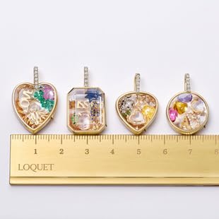 Women Locket Necklace Titanium steel Round 18K Gold Photo Lockets that Hold Picture Living Floating Memory Glass Locket Necklace for Family, Friends, Lovers - color: Gold heart