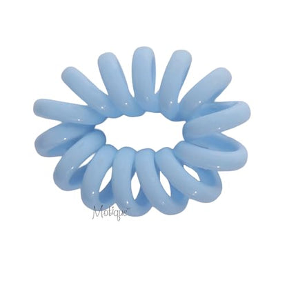 Jumbo Coil Pony Holder Hair Ties - Set of 4 (Light Blue) - color: Light Blue