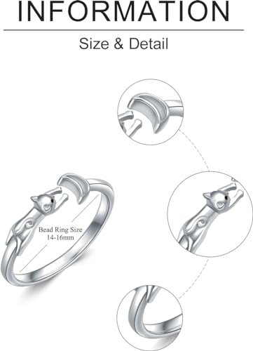 Dragonfly Toe Ring for Women 925 Sterling Silver Dragonfly/Butterfly/Cat/Paw Toe Rings Adjustable Open Ring for Women Christmas Jewelry Gift - color: Cat