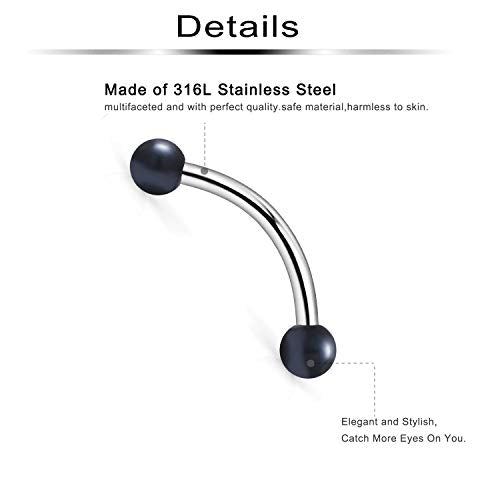 18pcs 20g Surgical Steel Tiny Curved Eyebrow Barbell Navel Small Belly Button Ring Piercing Jewelry for Women Men - color: 18pcs, 20g, 10mm(3/8")