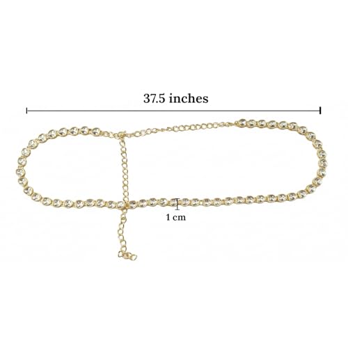 I Jewels Gold Plated Indian Wedding Bollywood Kundan Stone Design Adjustable Kamarband/Belly Chain/Kandora/Waist Belt for Women (B078W)