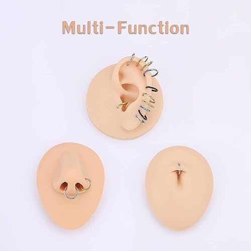 PEAKLINK 316L Hinged Segment Seamless Clicker Ring Nose Ring Hoop Septum Helix Conch Piercing Jewelry 5PCS Daith Lip Lobe Hoop Earrings - color: Single Hoop Ring:Silver/(Rose)Gold/Black/Rainbow, size: 16G 14mm