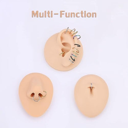 PEAKLINK 316L Hinged Segment Seamless Clicker Ring Nose Ring Hoop Septum Helix Conch Piercing Jewelry 5PCS Daith Lip Lobe Hoop Earrings - color: Single Hoop Ring:Silver/(Rose)Gold/Black/Rainbow, size: 12G 10mm