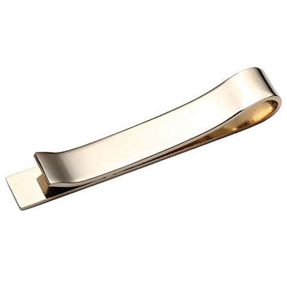Zysta Free Engraving - Personalized Custom Mens High Polished Stainless Steel Mens Tie Bar Clip for Regular Ties + Gift Box - color: Gold