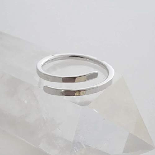 HONEYCAT Hammered Marigold Wrap Around Ring in Gold, Rose Gold, or Silver | Minimalist, Delicate Jewelry - color: Silver