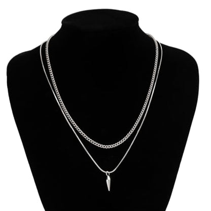 Chunky Chain Necklace for Women Men Bold Gold Statement Jewelry Trendy Layered Accessory - color: E-Men's Gothic Necklace