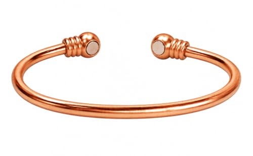 Touchstone Handcrafted By Indian Skilled Artisans Durable High Gauge Copper Hand Twisted Pipe Bracelet In Natural Tone. - style: Kada Magnet