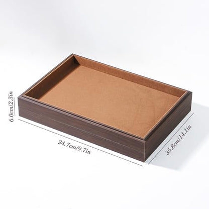 Wood Jewelry Organizer Tray, Drawer Tray (Brown, 2Pc, Flat) | Stackable Jewelry Display, Large Capacity Drawer Tray, Versatile Drawer Organizer, Multi-Purpose Storage - size: Blank+Blank