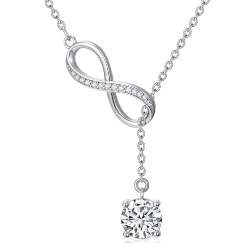YYB Y Necklace Infinity/Heart/Cross/Faith Pendant Lariat Necklace for Women Drop Necklaces Christian Jewelry Birthday Anniversary Mothers Day Gifts for Mom Sister Girlfriend - color: Infinity Necklace