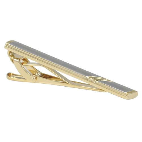 Classic Silver And Gold Bi-tone Plating Tie Clips With Gift Box Men Fashion Tie bar - style: Stripe S